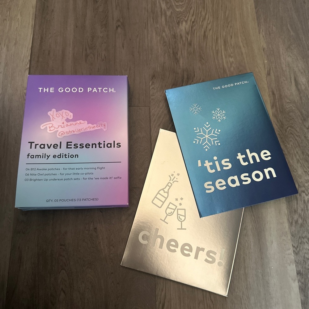 The Good Patch Travel Essentials Set with two free seasonal gift envelopes